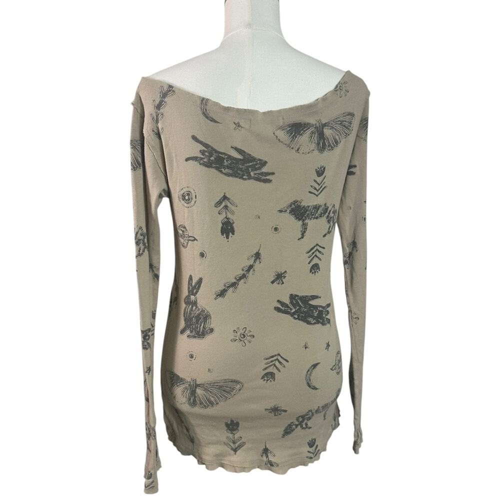 Free People Celestial Witchy Ragabond Winter Folklore Long Sleeve Tee Large NWT - Picture 7 of 14